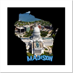 Wisconsin State Outline (Madison) Posters and Art